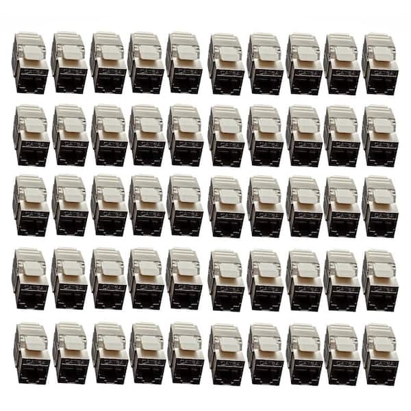 CAT6A Shielded Keystone Jack Tool-Less Silver 40-Pack