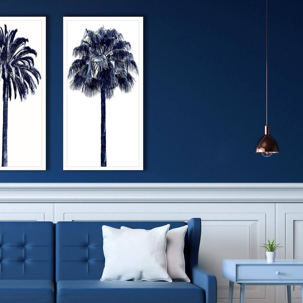 Palm Tree Blue by Davis 1 Piece Framed Giclee Coastal Art Print 50 in. x 26 in. price history on PriceWatchPro