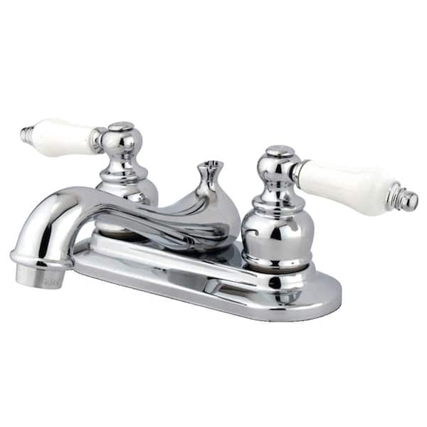 Kingston Brass Restoration 4 in. Centerset 2-Handle Bathroom Faucet in Chrome