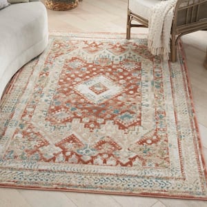 Thalia Rust Multicolor 4 ft. x 6 ft. All-Over Design Transitional Area Rug