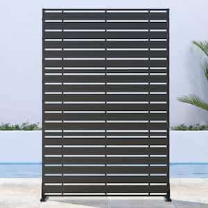 72 in. H x 47 in. W Black Outdoor Metal Privacy Screen Garden Fence Wall Applique