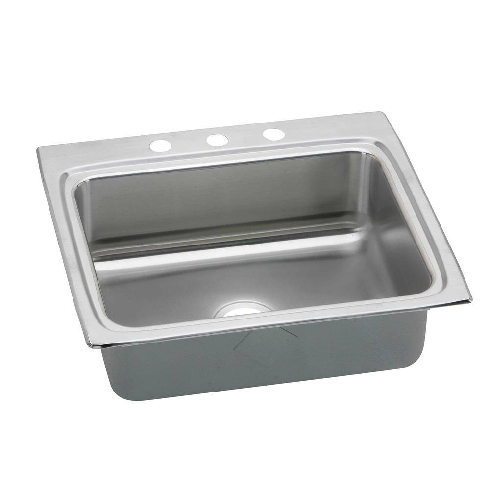Lustertone 25" Stainless Steel Drop-In Single Bowl Kitchen Sink