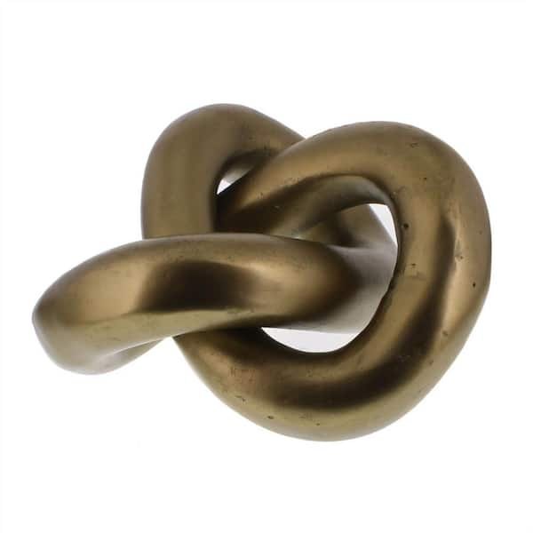 HomeRoots 4 .5 in. Brass Gold Metal Knot Sculpture