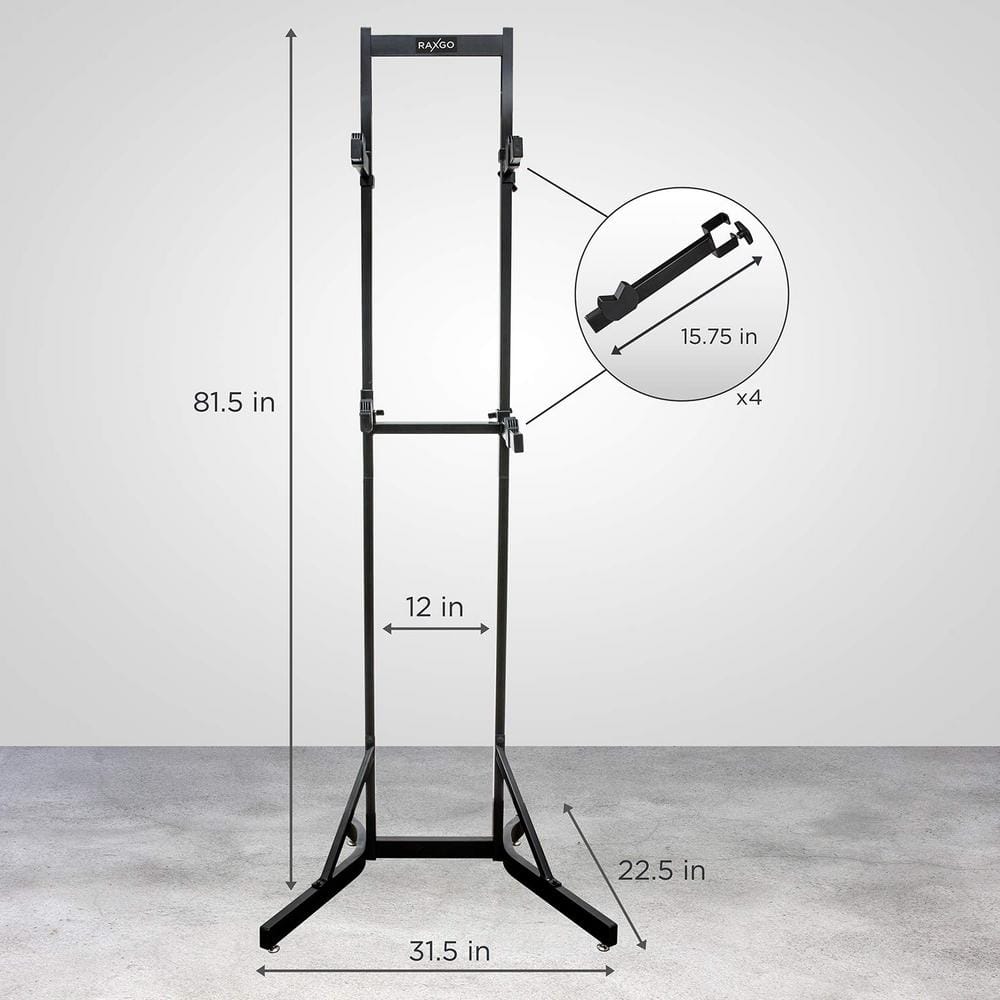 Black Steel Freestanding Adjustable 2-Bike Storage Rack