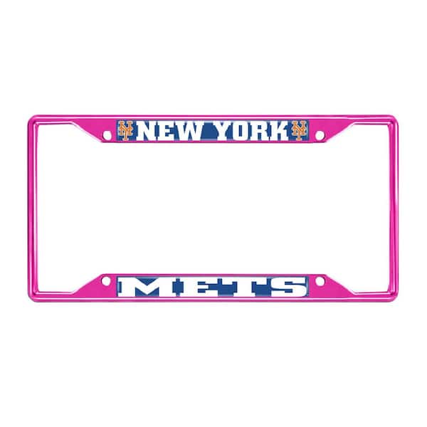 FANMATS Universal Fit MLB - New York Mets License Plate Frame - Pink