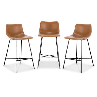 Paxton 24 in. Tan Counter Stool (Set of 3)