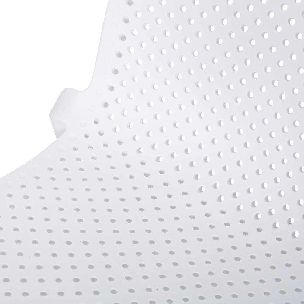 Modern Perforated White Polypropylene Outdoor Dining Chair Set of 4