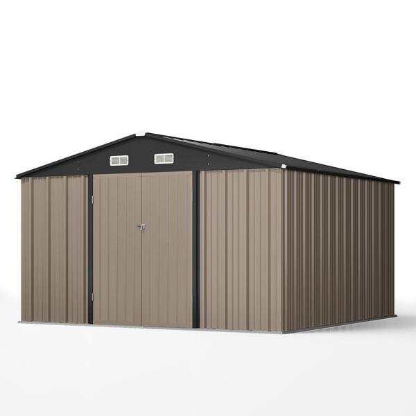 Patiowell 10 ft. W x 10 ft. D Frame Included Outdoor Storage Metal