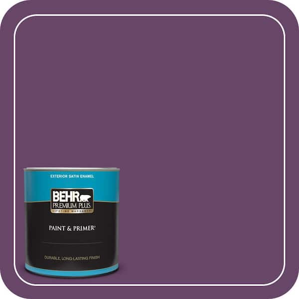 BEHR PREMIUM PLUS 1 qt. #P100-7 Sultana Satin Enamel Exterior Paint & Primer