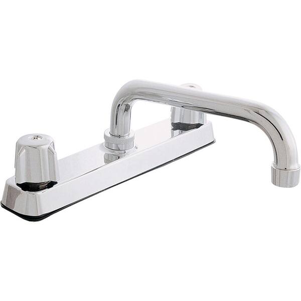 EZ-FLO Basic-N-Brass Collection 2-Handle Standard Kitchen Faucet with Washerless Cartridge in Chrome