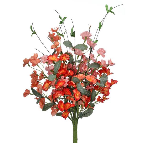 Regency International 20 in. Orange Indoor Artificial Mini Assorted Garden Blossom Bundle