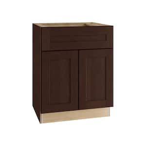 Franklin Stained Manganite Plywood Shaker Assembled Base Kitchen Cabinet Soft Close 27 in W x 24 in D x 34.5 in H