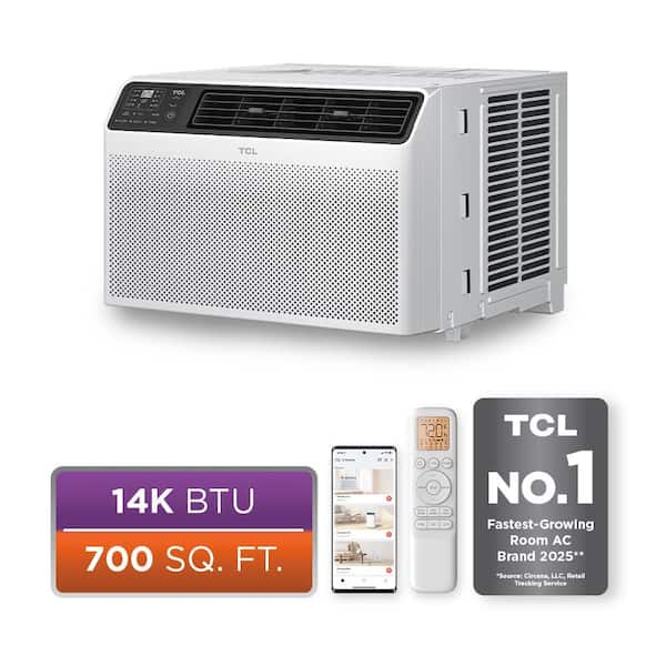 14,000 BTU 115 Volts Window AC Cools 700 Sq. Ft. with Remote and wifi enabled in White