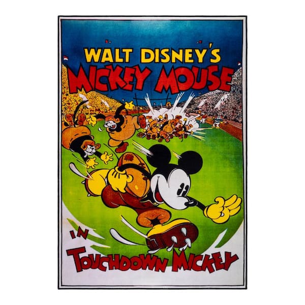 Disney Mickey Mouse Touchdown Multi-Colored 4 ft. x 6 ft. Indoor Polyester Area Rug