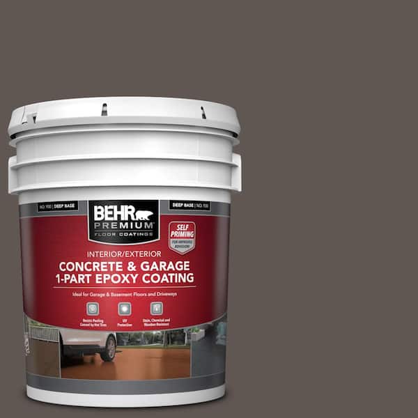 BEHR PREMIUM 5 gal. #N140-7 Timber Brown Self-Priming 1-Part Epoxy Satin Interior/Exterior Concrete and Garage Floor Paint