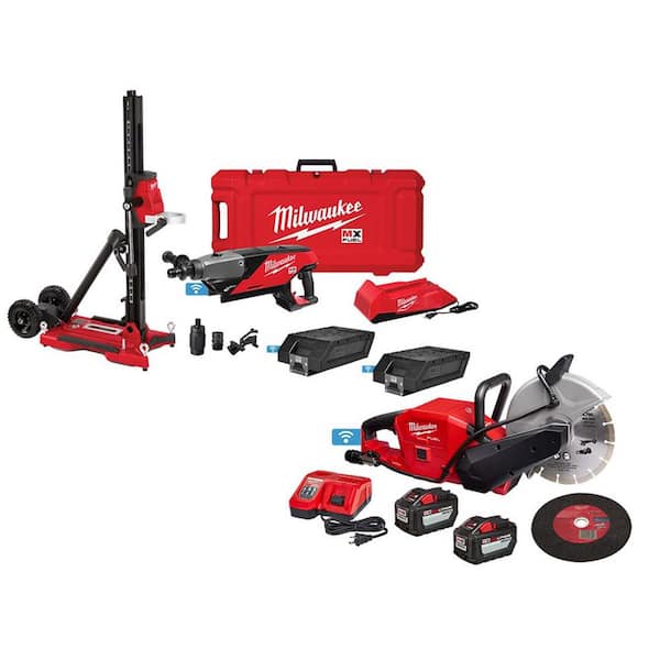 Milwaukee MX FUEL Lithium-Ion Cordless Handheld Core Drill Kit with M18 FUEL ONE-KEY 9 in. Cut Off Saw Kit