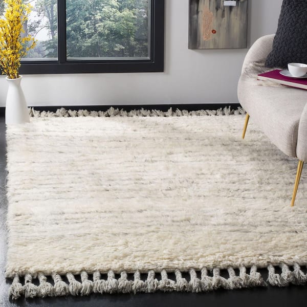 Cotton Linen Area Rug with Tassel Persian Carpet Original Design