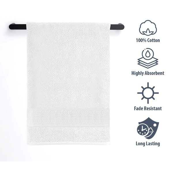 White 100% Cotton Quick Dry and Luxury Bath Towels (Pack of 4