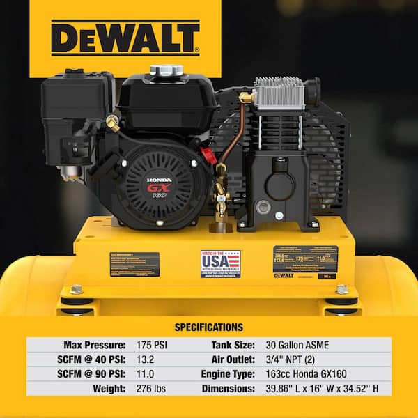 DEWALT 30 Gal. 175 PSI Gas Truck Mount Compressor DXCMH5593011