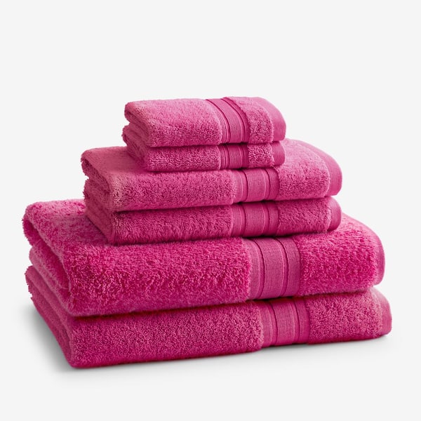 The Company Store Company Cotton 6-Piece Raspberry Turkish Cotton Bath Towel Set
