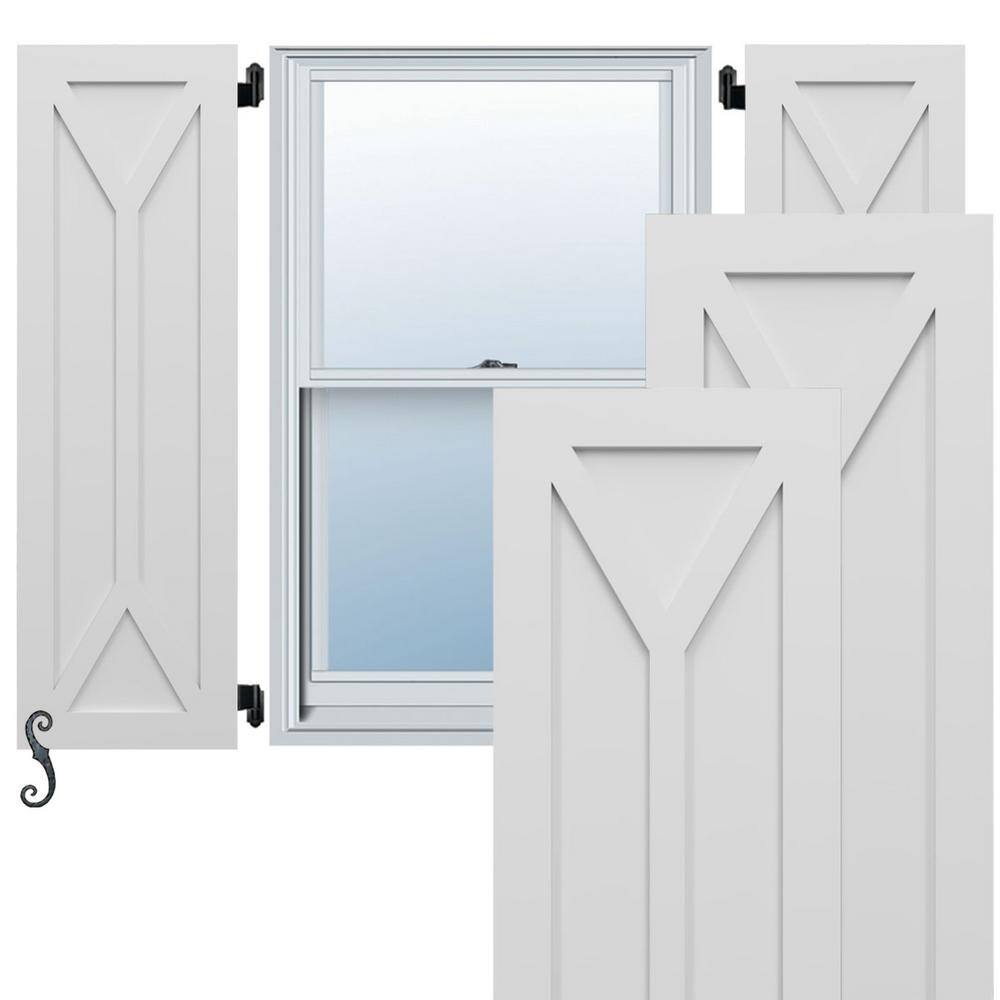 EnduraCore San Carlos Mission Style 18-in W x 37-in H Raised Panel Composite Shutters Pair in White price history on PriceWatchPro