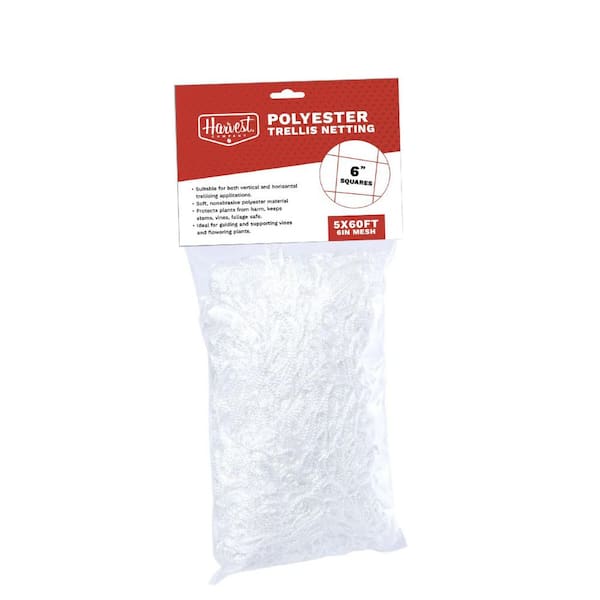 5 ft. x 60 ft. Soft Polyester Trellis Netting, 6 in. Mesh Squares (1-Pack)