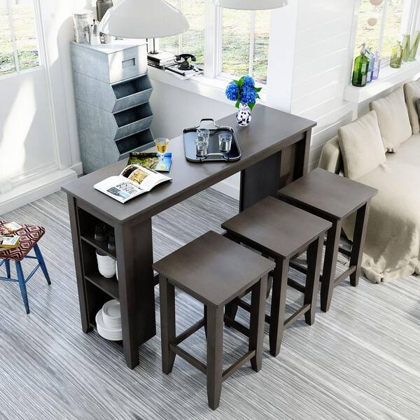 kitchen table with storage stools