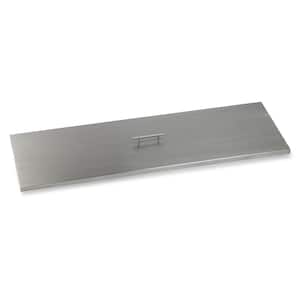 48 in. x 14 in. Rectangular Stainless Steel Cover for Drop-In Fire Pit Pan