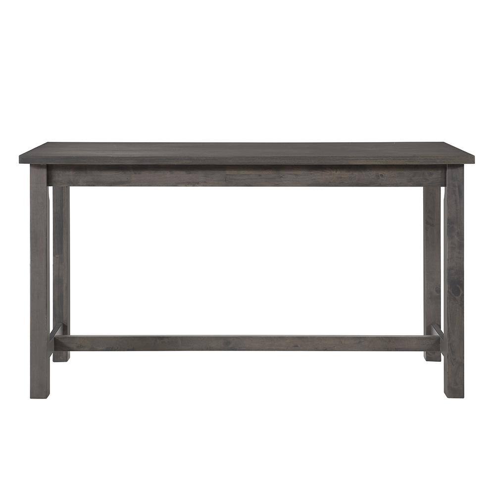 Transitional Gray Ash Veneer Counter Height Dining Set with USB Ports