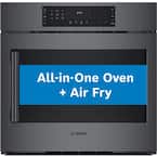 800 Series 30 in. Built-In Smart Single Electric Convection Wall Oven w/ Right SideOpening Door in Black Stainless Steel