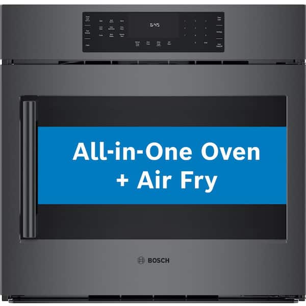 Bosch 800 Series 30 in. Built-In Smart Single Electric Convection Wall Oven w/ Right SideOpening Door in Black Stainless Steel