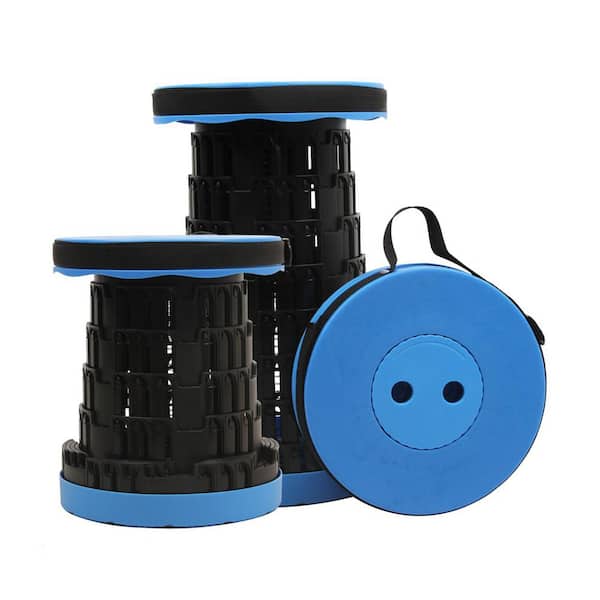 Capacity Max 660 lb. Foldable Retractable Camping Stool for Adults Outdoor Fishing Hiking Gardening Travel BBQ, Blue