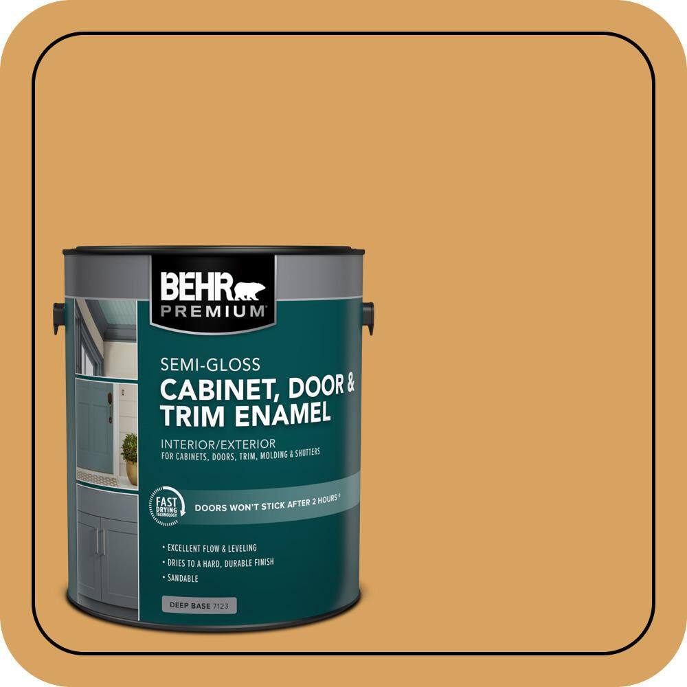 BEHR PREMIUM 1 gal. #MQ4-10 Amber Brew Semi-Gloss Enamel Interior