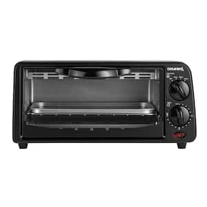 650-Watt 2-Slice Black Toaster Oven with Toast, Bake, and Broil Functions