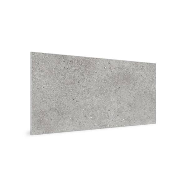INNOVERA DÉCOR BY PALRAM 15.7 in. x 24.4 in. Tongue & Groove Decorative PVC Bathroom and Shower Wall Tiles in Urban Cement, Light Gray(8-Piece)