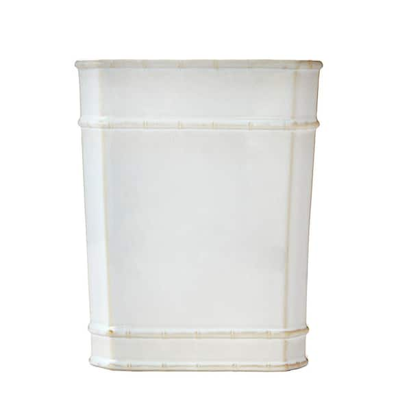 Saturday Knight Bamboo Lattice Free Standing Waste Basket In White V2868000250004 The Home Depot