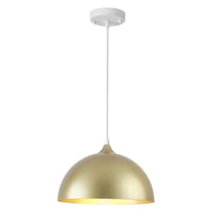 Danialah 1-Light Gold Industrial Farmhouse Single Pendant Light with Metal Dome Shade for Kitchen Island Dinning Room