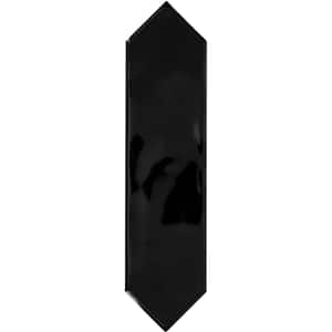 LuxeCraft Black Glossy 3 in. x 12 in. Glazed Ceramic Picket Wall Tile (8.8 sq. ft./Case)