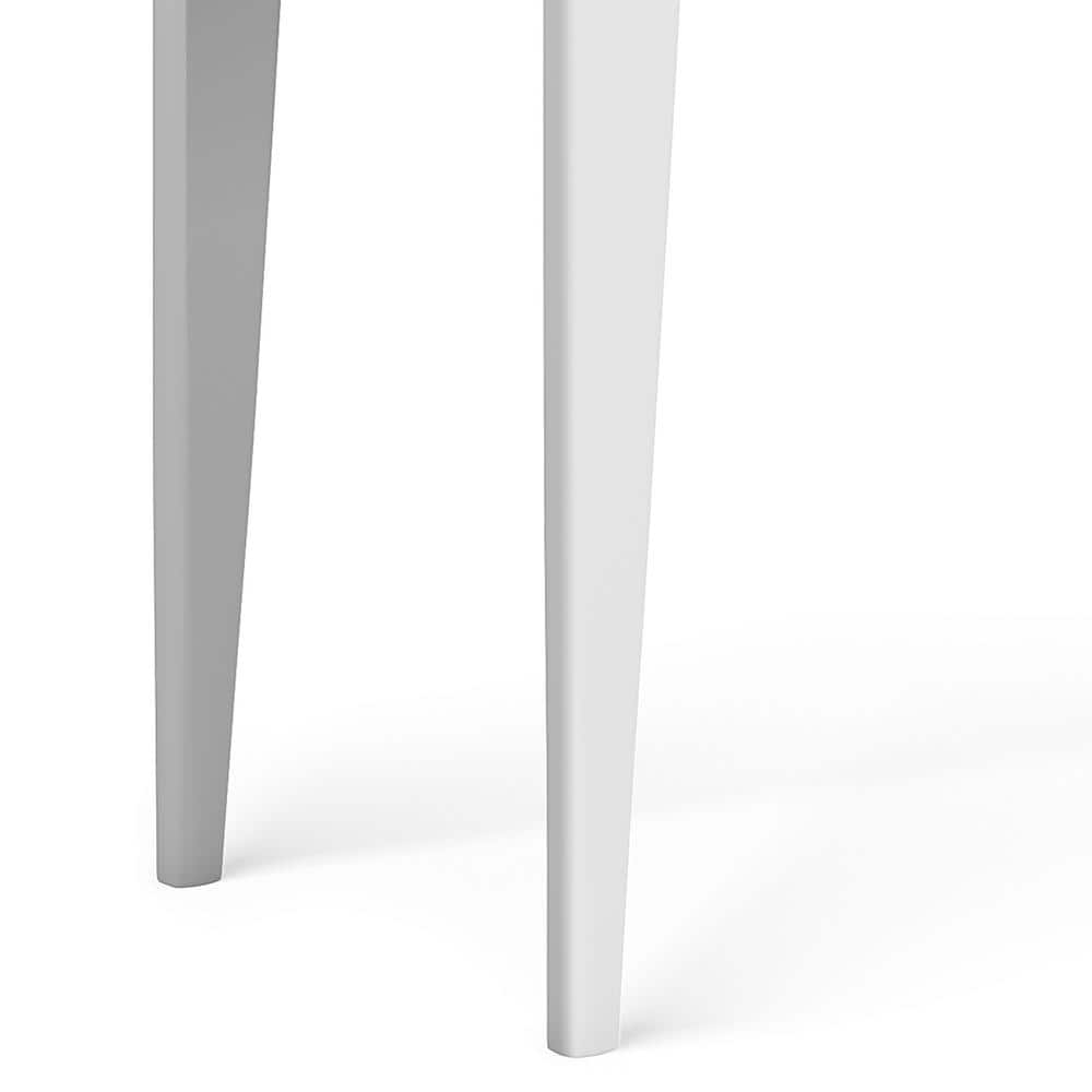 Harper Mid-Century White Solid Hardwood Console with Storage