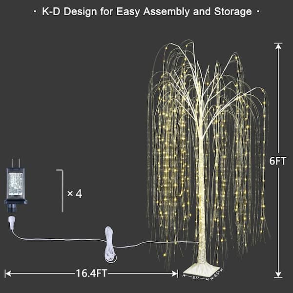 Lightshare 41 in. Lighted Willow Branch Artificial Christmas Tree 100 Mini  LED for Decoration Indoor Outdoor with Timer and Dimmer MLHC41IN-B - The  Home Depot