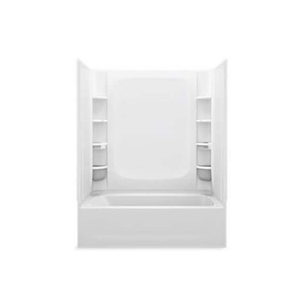 STORE+ 60 in. L x 30 in. W x 60.5 in. H Rectangular Tub/Shower Combo Unit in White
