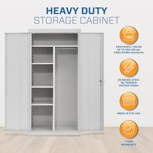Classic Series Combination Storage Cabinet with Adjustable Shelves in Dove Gray (36 in. W x 72 in. H x 24 in. D)
