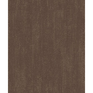 Ambiance Brown Textured Plain Vinyl Non-Pasted Matte Wallpaper (Covers 57.75 sq.ft.)