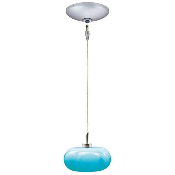 JESCO Lighting Low Voltage Quick Adapt 5-3/8 in. x 100-1/2 in. Turquoise Pendant and Canopy Kit