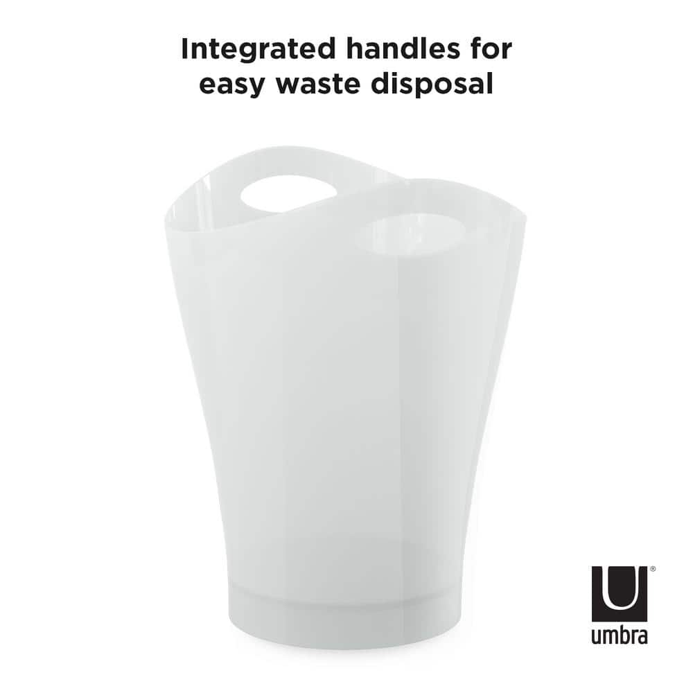 Metallic White 13" Contemporary Plastic Wastebasket