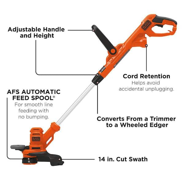 14 in. 6.5 Amp Corded Electric Single Line 2-In-1 String Trimmer & Lawn Edger with Automatic Feed