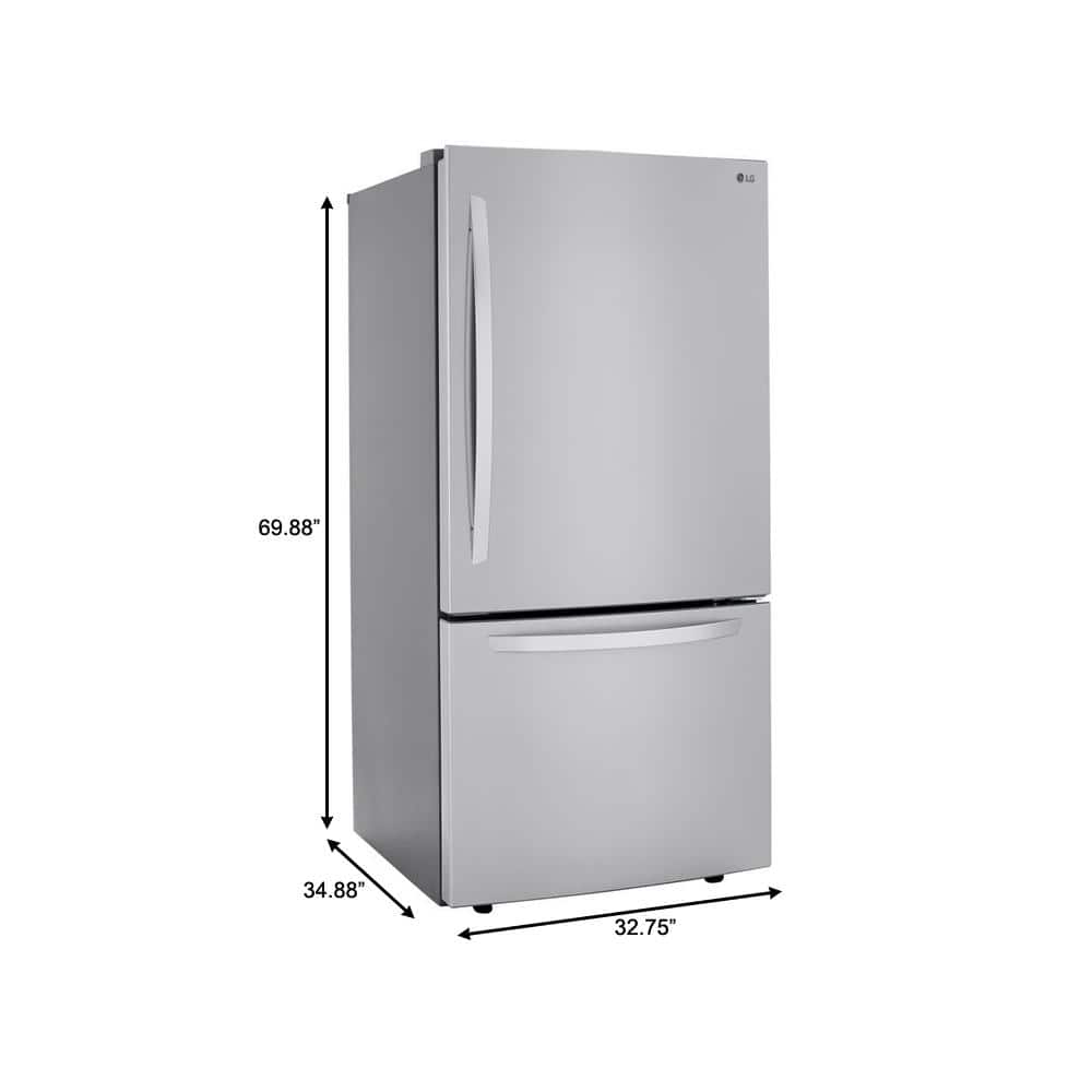 Stainless Steel 26 Cu. Ft. Smart Bottom Freezer Refrigerator