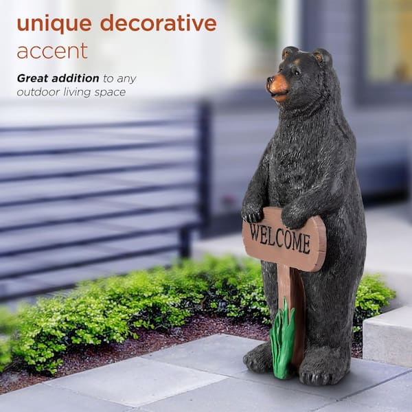 Alpine Corporation 36 in. Tall Outdoor Standing Black Bear