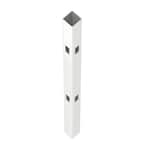 Pro Series 4 in. x 4 in. x 6 ft. White Vinyl Scalloped Routed Corner Fence Post