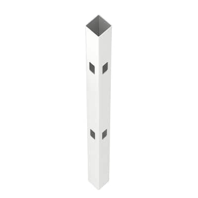 Pro Series 4 in. x 4 in. x 6 ft. White Vinyl Scalloped Routed Corner Fence Post